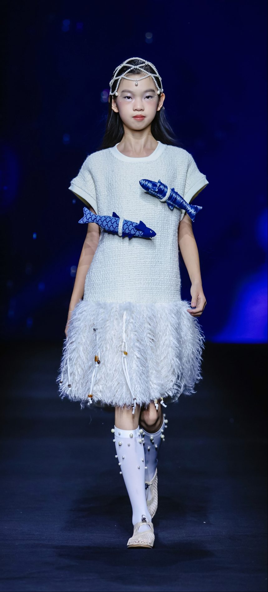 DC Kids complete look — knit and feather dress