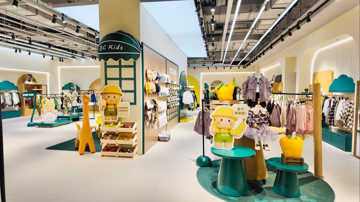 DC Kids store interior — accessory wall and styled displays